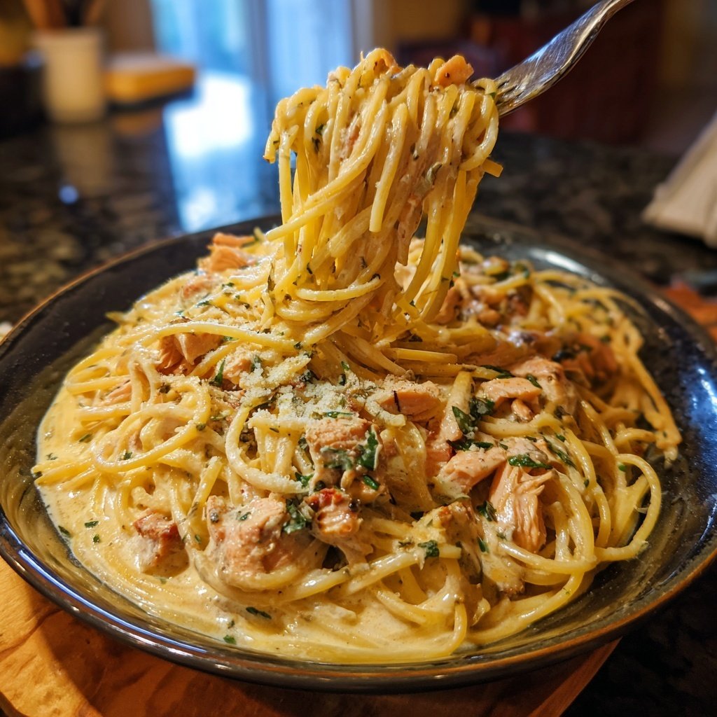 Creamy Salmon Spaghetti Delight
