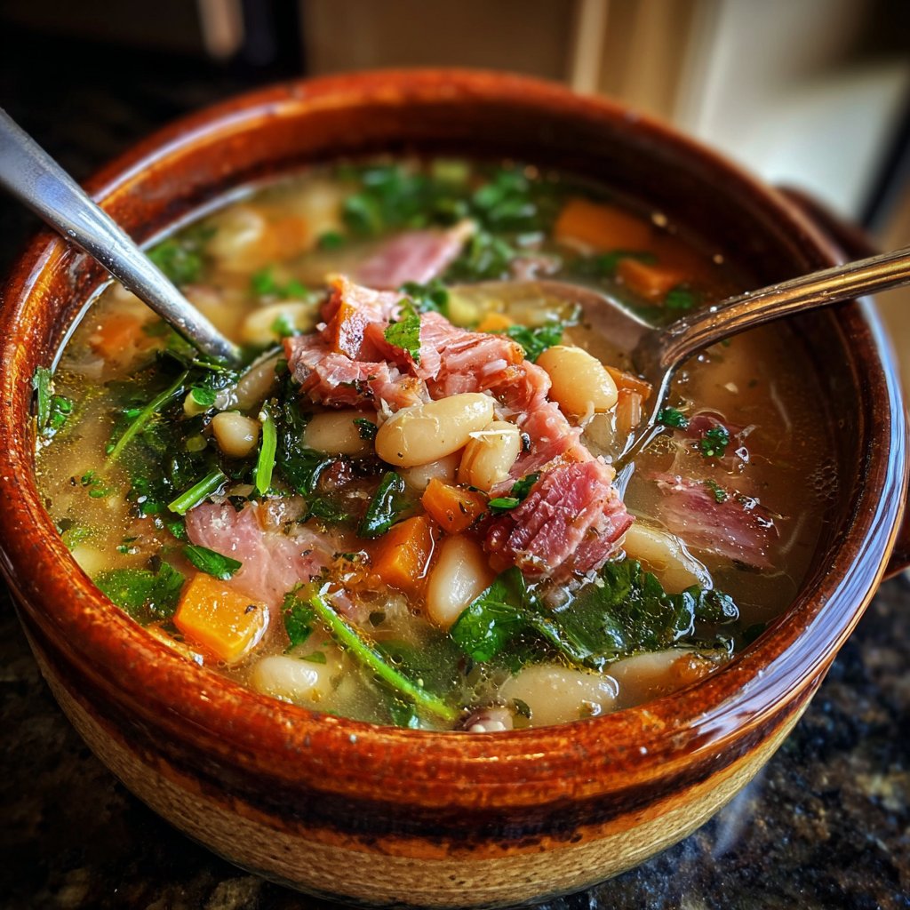 Slow Cooked Ham and Bean Soup